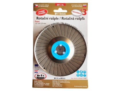 121472 Rasple rotacni sada 115 mm cepel 1 5 2 0 2 5 mm 0z