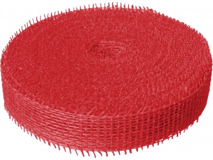 Jutová stuha 4 cm x 25 m - červená
