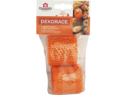 Jutová stuha Rosteto 4 cm x 3 m - oranžová (2 ks)