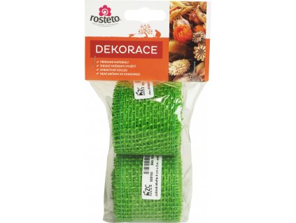 Jutová stuha Rosteto 4 cm x 3 m - světle zelená (2 ks)