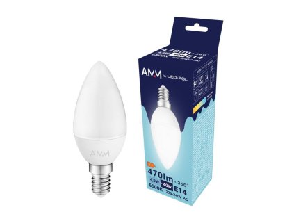 129600 Zarovka AMM E14 C37 4 9W CW 0a