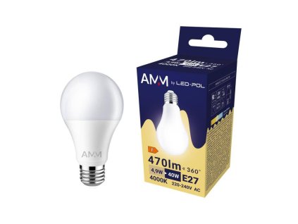 129607 Zarovka AMM E27 A60 4 9W DW 0a