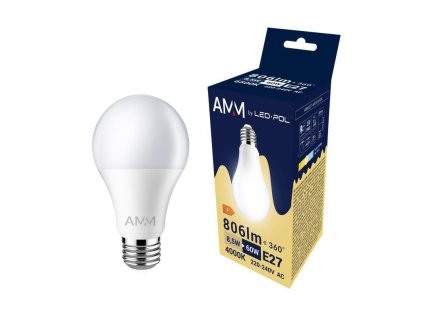 129610 Zarovka AMM E27 A60 8 5W DW 0a