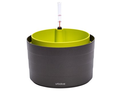Květináč samozavlažovací Berberis bez závěsu - antracit + zelená 30 cm