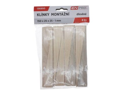 136950 Klinky montazni drevene 150 x 25 x 25 1 mm 8 ks ENPRO 0z