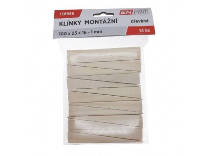 Klínky montážní dřevěné, 100 x 25 x 16 - 1 mm, 14 ks, ENPRO