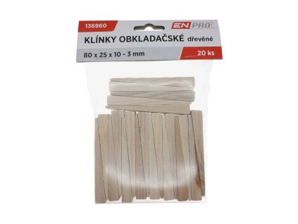 136960 Klinky montazni drevene 80 x 25 x 10 3 mm 20 ks ENPRO 0z