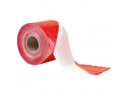Páska výstražná, 80 mm x 250 m, červeno-bílá