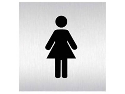 Znak rozlišovací "WC-ženy", 60 x 60 mm, samolepící, nerez