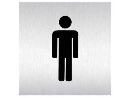 148317 Znak rozlisovaci WC muzi 60 x 60 mm samolepici nerez 0z