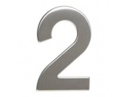 Číslo "2", 50 mm, samolepící, nerez