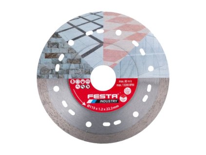 Kotouč diamantový FESTA INDUSTRY řezný plný 115x1.2x22.2mm