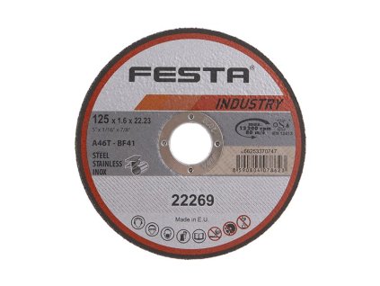 Kotouč řezný FESTA INDUSTRY na kov 125x1.6x22.2mm