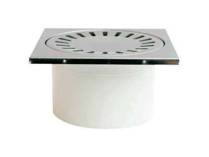 149712 Vpust podlahova spodni D 50 84 mm nerez ramecek mrizka SUN bila ENPRO 0z