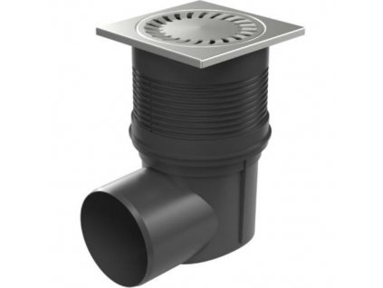 Vpusť kanalizační boční D 110 mm, suchá klapka, nerez mřížka, černá, ENPRO