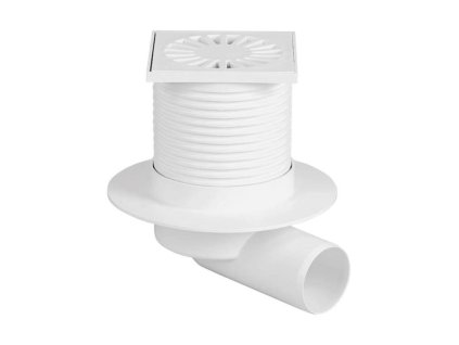 149750 Vpust podlahova bocni PVB 100 x 100 mm PR DN 50 mm bila 0515 0z