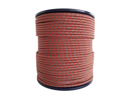 150802 Lano pletene s jadrem PPV 8 mm 16 pramenne 200 m oranzovo sede ENPRO 0z