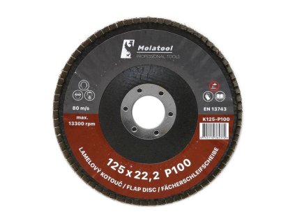 122198Q Kotouc lamelovy brusny Molatool Korund 125 mm P100 0a