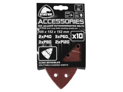 37712675 Papir brusny k bruskam DELTA 150 105 x 152 x 152 mm zrno 40 120 10 ks STAYER 0a