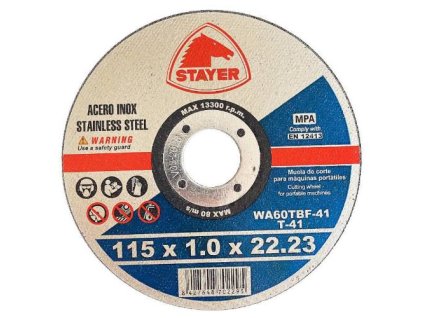 37751136 Kotouc rezny na kov STANDARD T41 115 x 1 x 22 23 mm 10 ks STAYER 0z