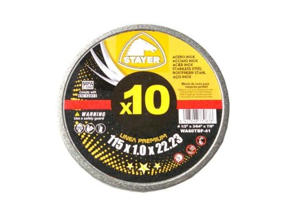 37751135 Kotouc rezny na kov PREMIUM T41 115 x 1 x 22 23 mm 10 ks STAYER 0a