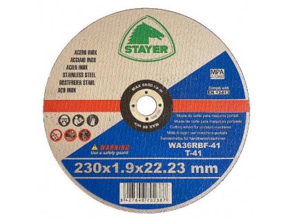 Kotouč řezný na kov STANDARD T41, Ø 230 x 1,9 x 22,23 mm, STAYER