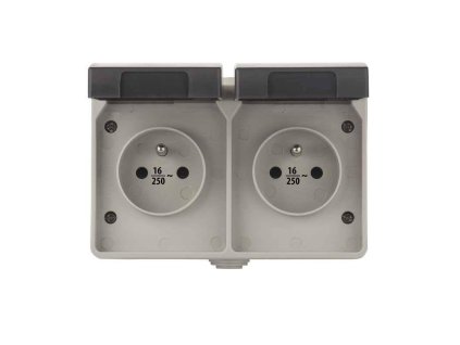 82A13971 Zasuvka nastenna dvojita 250V 16A IP44 0a