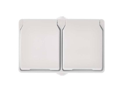 82A13973 Zasuvka dvojnasobna IP44 bila 0a