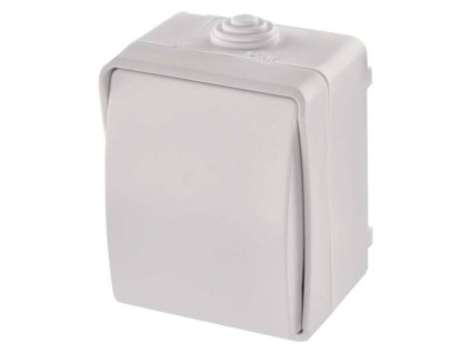 82A13983 Prepinac nastenny IP54 jednotlacitkovy bily 0a