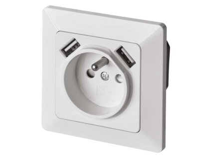 82A60000 Zasuvka s USB 2 1A bila 0a