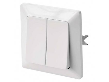 82A61003 Prepinac dvojity stridavy bily 0a