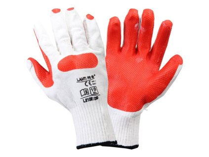 L210910P Rukavice LATEX cerveno bile vel 10 LAHTI PRO 0z