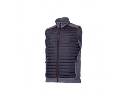 Vesta prošívaná, černo-šedo-červená, vel. 2XL, LAHTI PRO