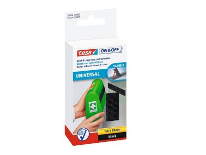 138485 Suchy zip On Off 1 m x 20 mm cerny TESA 0a