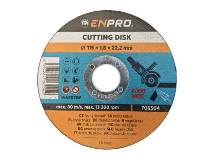 706504 Kotouc na kov rezny 115 x 1 6 x 22 2 mm ENPRO 0z