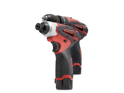 377SETPBL122DPKISL122DK Set vrtacka aku PBL 122 DP K utahovak razovy aku ISL 122 D K kufr STAYER 0a