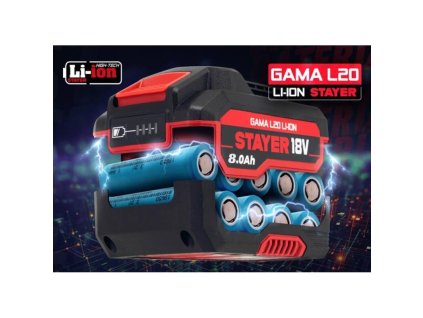 377121014 Baterie L20 18V 8Ah Li ion STAYER 0a