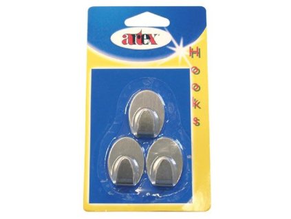 háček samolepicí ovál malý nerez  (3ks)