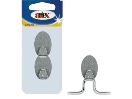 háček samolepicí ovál nerez  (2ks)