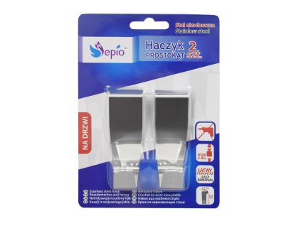 háček na zásuvku 2,7x2,7x6,5cm nerez (2ks)