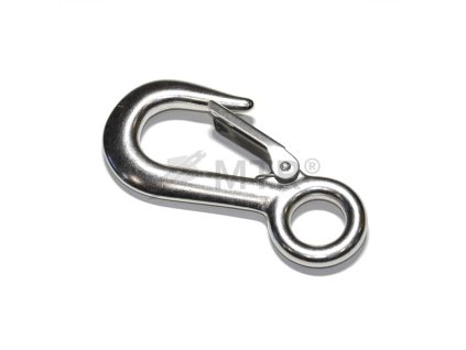 Karabinový hák s pevným okem, nerez A2
