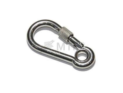 Karabina hasičská s okem a pojistkou DIN 5299A nerez A4 (Varianta 60x6,0mm nerez A4)