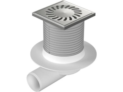 149751 Vpust podlahova bocni D 50 mm limec nerez mrizka SUN bila ENPRO 0z