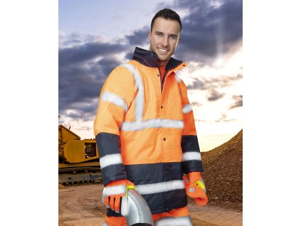 Reflexní zimní bunda ARDON®REF602 oranžovo-modrá (Velikost S, Barva oranžové odstíny)