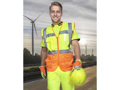 Síťovaná manažerská vesta ARDON®SIGNAL žluto-oranžová (Velikost S, Barva žluté odstíny)