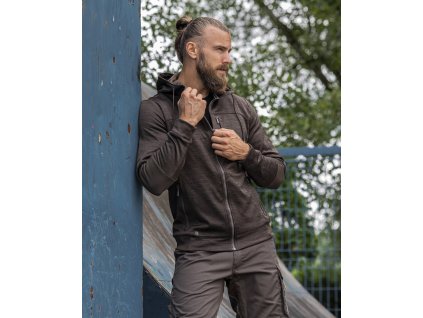 Mikina ARDON®3DBreathe hnědá melange (Velikost S, Barva hnědé odstíny)