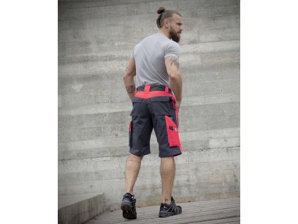 Kraťasy ARDON®NEON šedo-červená (Velikost 46, Barva červené odstíny)
