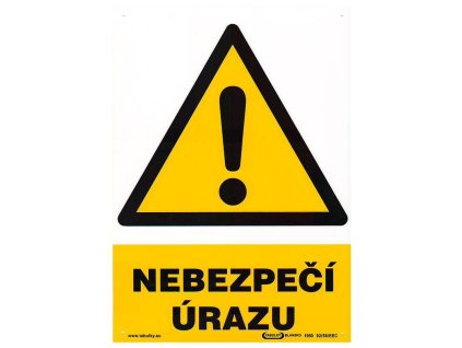 tabulka - NEBEZPEČÍ ÚRAZU ! 210x297mm (A4) PH