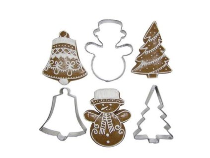 vykraj. cukr. sada A (ZVONEK,STROM,SNĚHULÁK) nerez