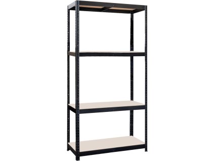 regál  900x450x1800mm, 4 police, ocel ČER + MDF deska